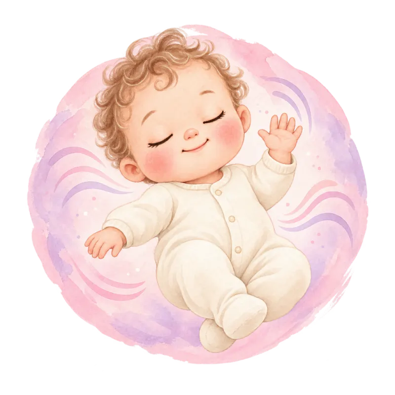 Watercolor sleeping baby in neutral soft tones